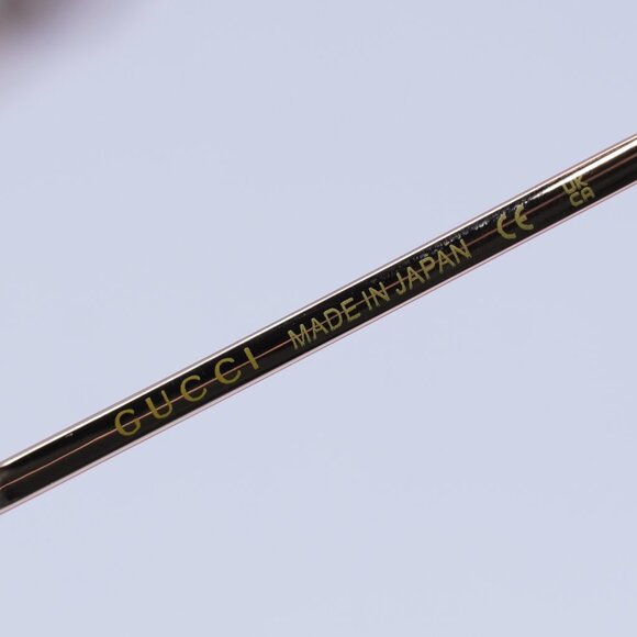 Gucci GG1566S 003 Sunglasses Ivory/Gold Rectangle Frame, Violet Lenses - Picture 10 of 12